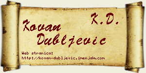 Kovan Dubljević vizit kartica